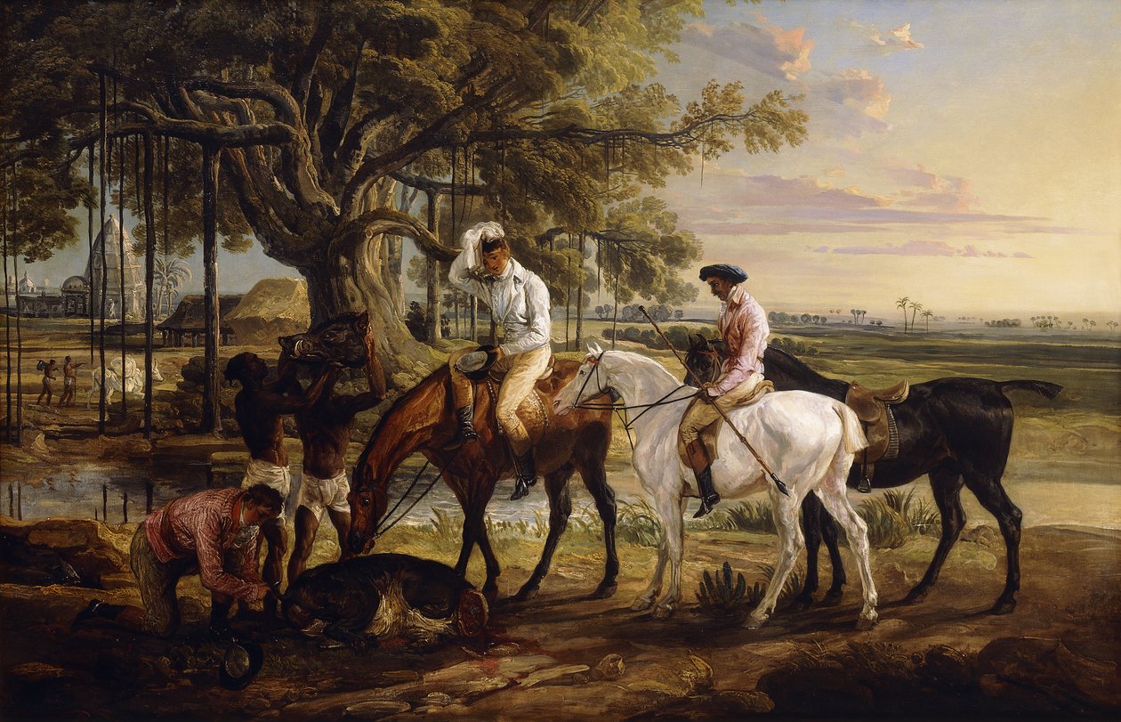 Sir Charles Blunt při smrti kance, 1816 od James Ward