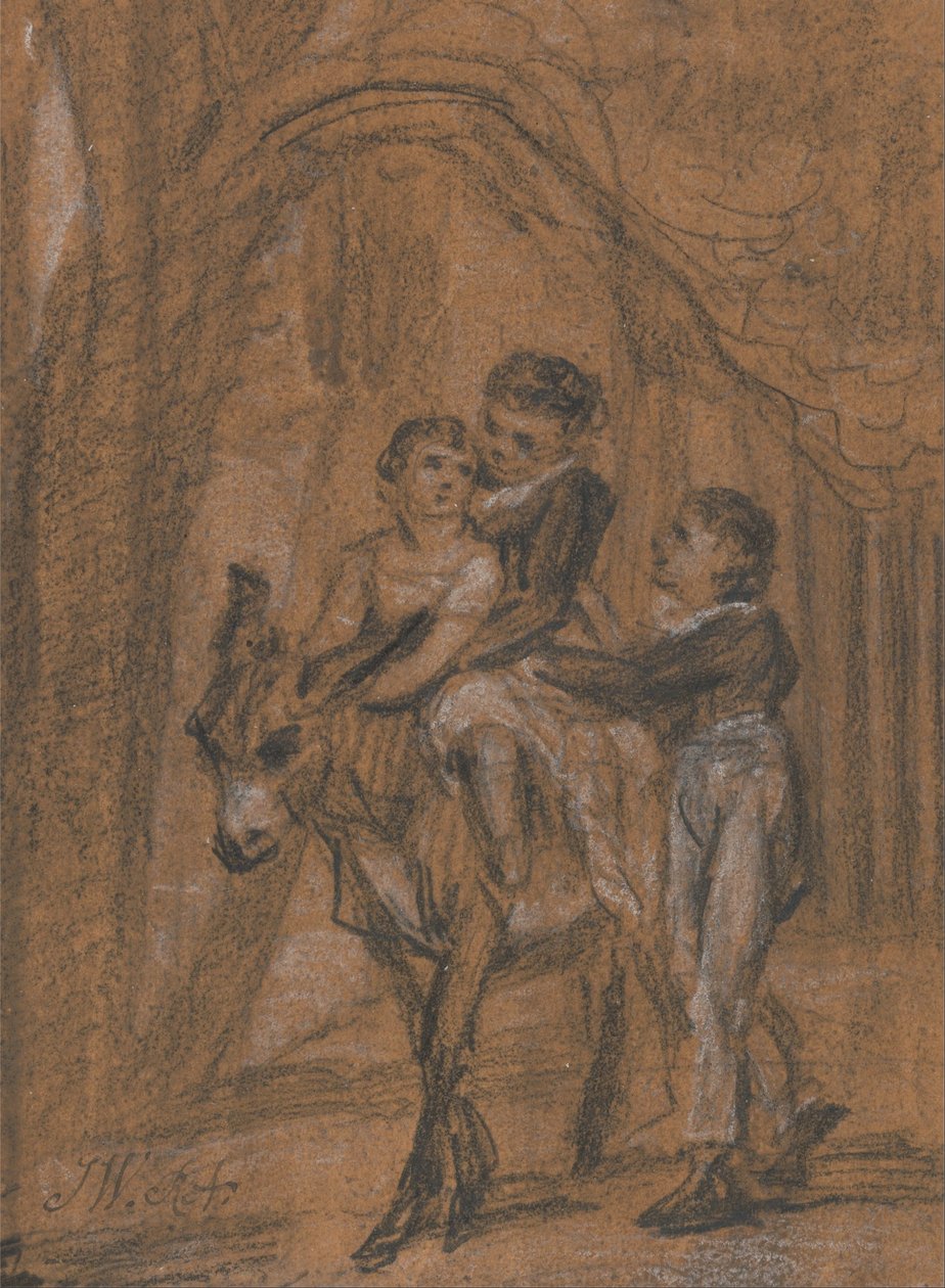 Studie k olejomalbě "Děti Theophiluse Levitta, esquire". (Jedná se o děti Theophila Levetta ze Staffordshiru, častého Wardova mecenáše.) od James Ward