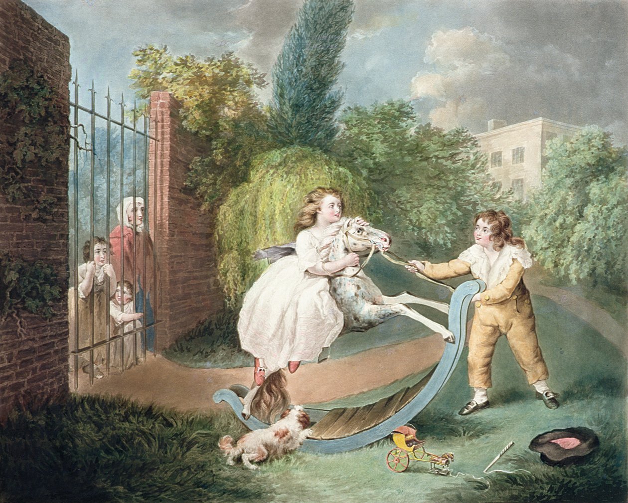 Houpací kůň, kolem roku 1793 (mezzotinta) od James Ward