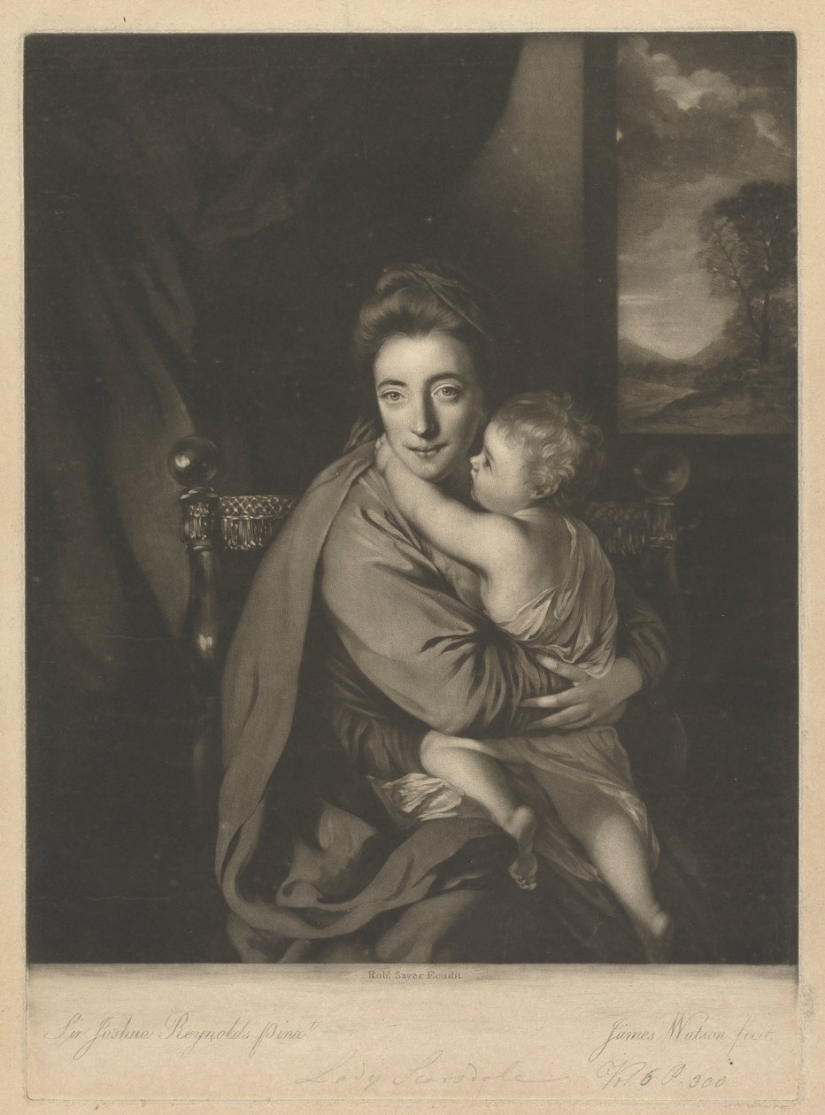 Caroline Curzon (rozená Colyear), Lady Scarsdale a její syn, ctihodný John Curzon od James Watson