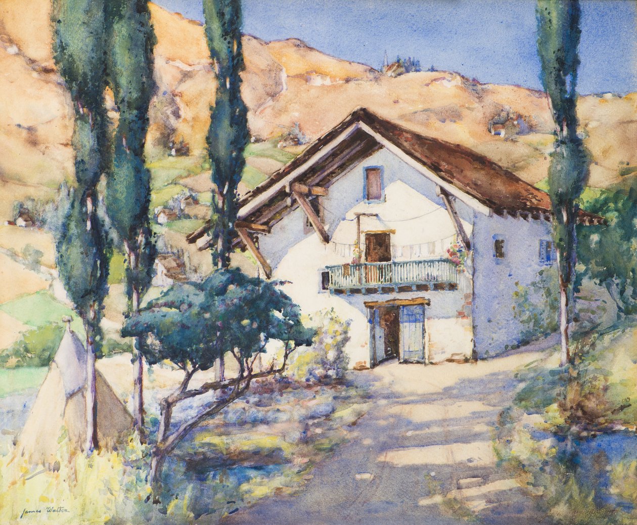 Fuenebri, severní Španělsko, 20. století (akvarel) od James Watson