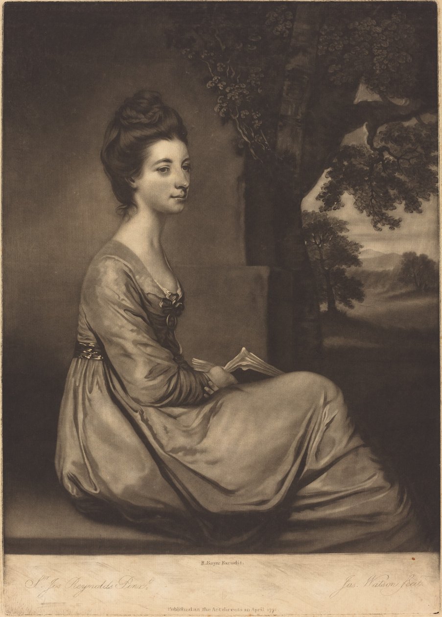 Jemima hraběnka Cornwallisová od James Watson after Sir Joshua Reynolds