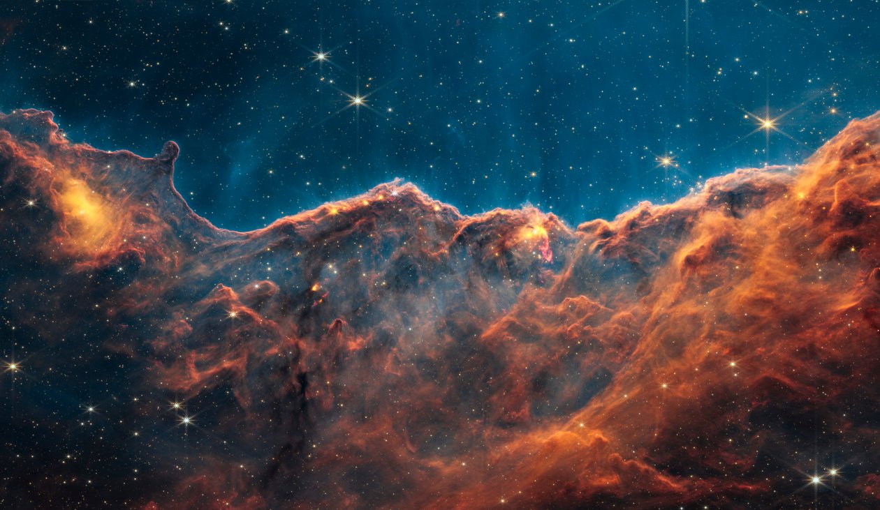 Carina Nebula Jets (NIRCam Narrowband Filters Compass Image) Ei huomautuksia od James Webb Space Telescope (NASA)