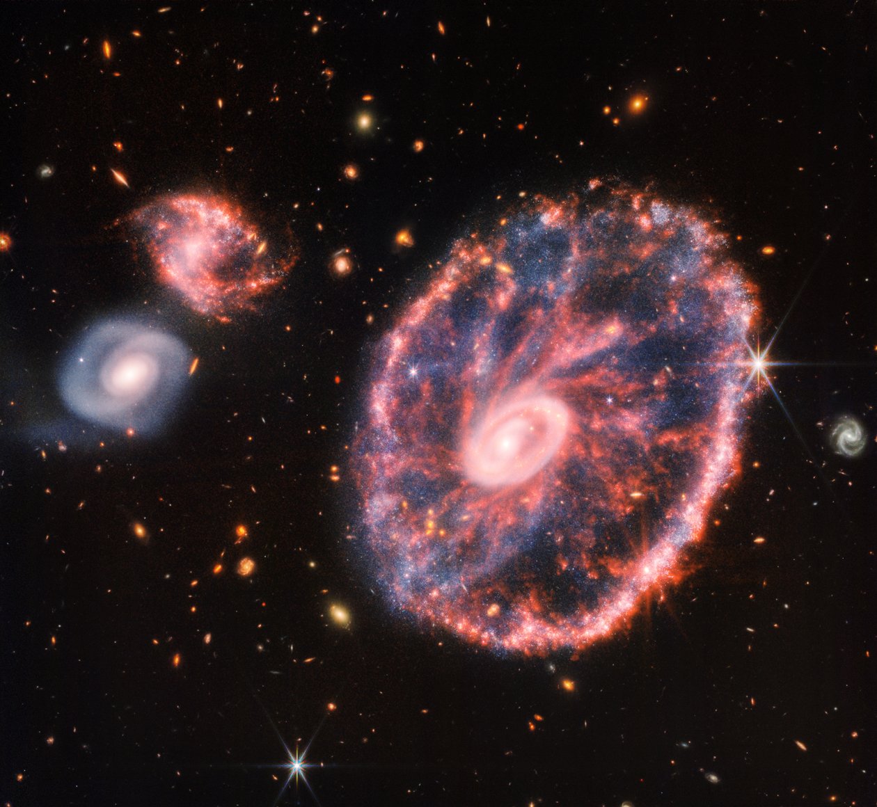 Galaxie Cartwheel (NIRCam a MIRI Composite Image) od James Webb Space Telescope (NASA)