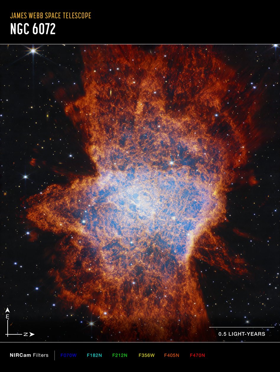 NGC 6072 (snímek z kamery NIRCam Compass) od James Webb Space Telescope (NASA)