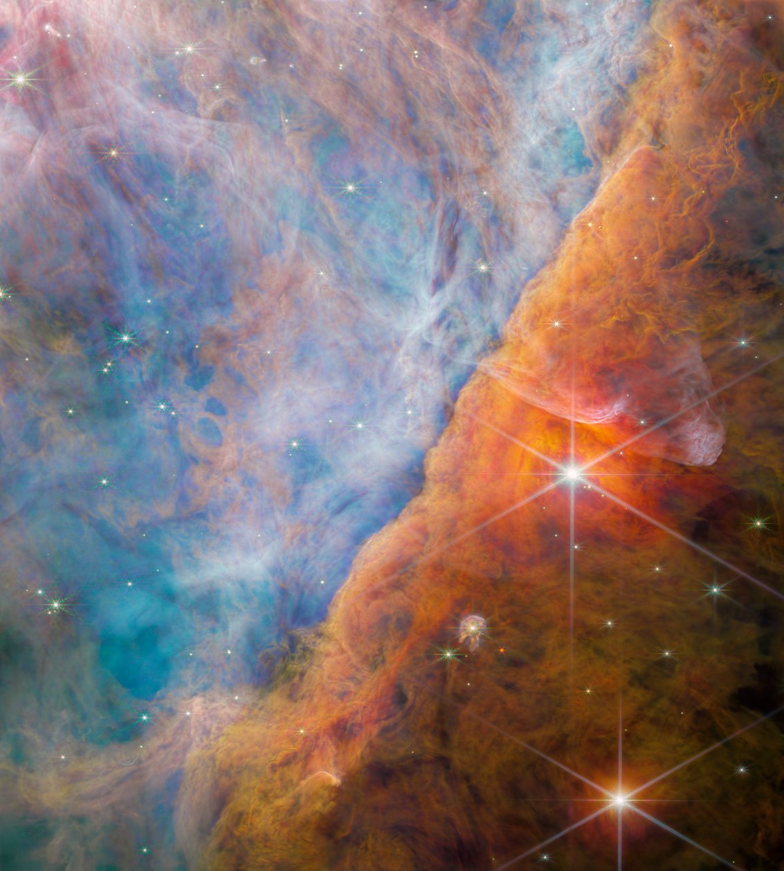 Orion Bar (obrázek NIRCam) od James Webb Space Telescope (NASA)