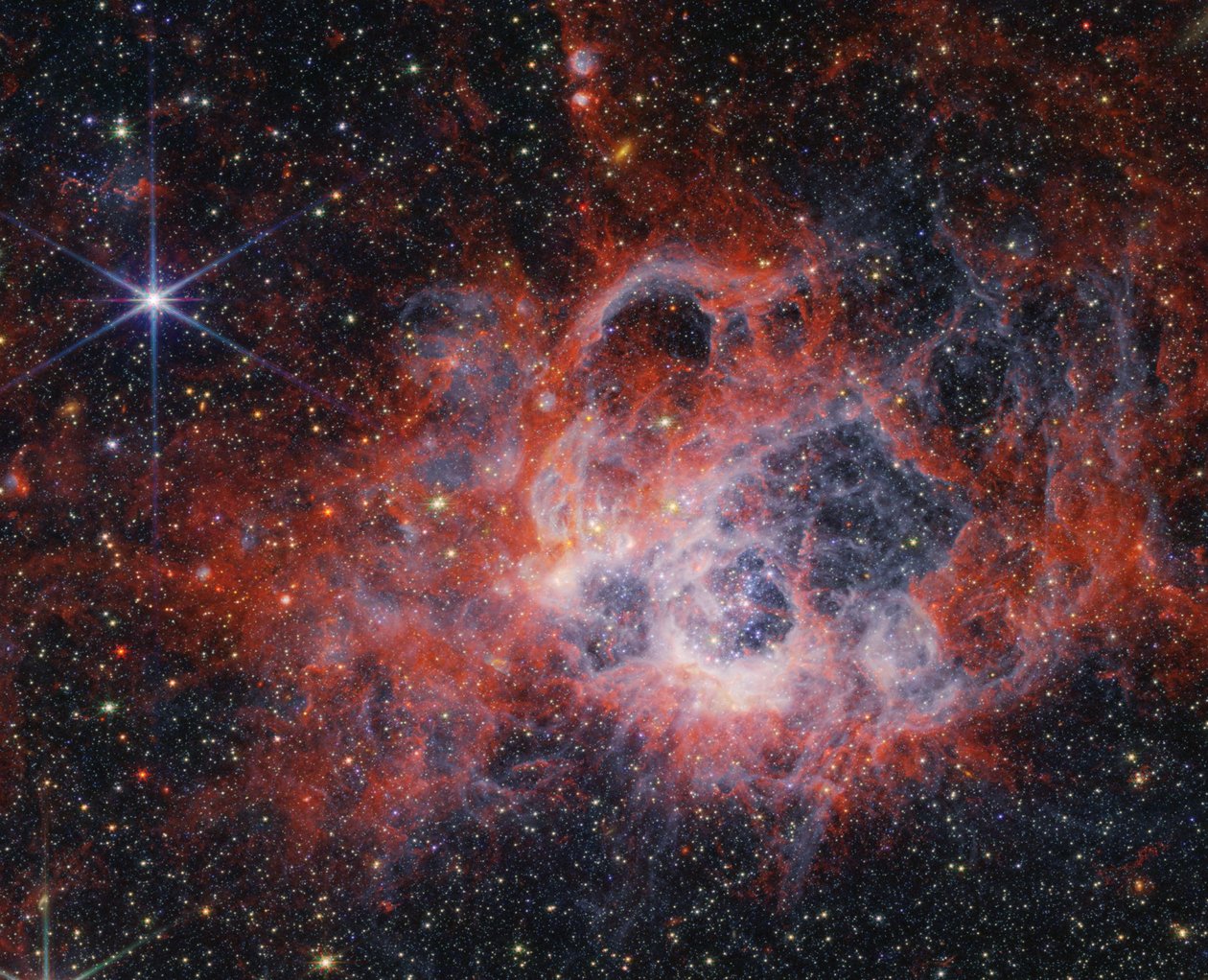 Nahlédnutí do chapadel NGC 604 pomocí teleskopu Webb NASA od James Webb Space Telescope (NASA)