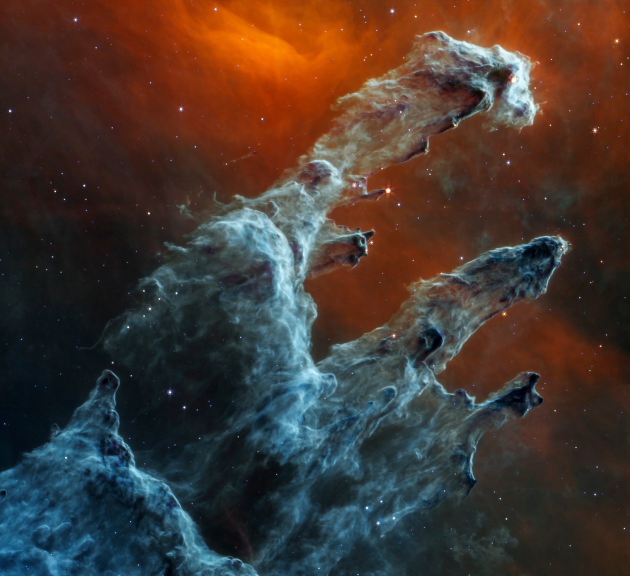 Pilíře stvoření (MIRI Image) od James Webb Space Telescope (NASA)