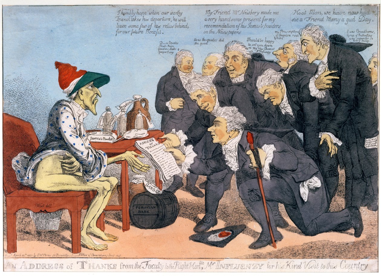 Poděkování z fakulty na pravé Hon. Pan Influenzy za jeho laskavou návštěvu země, 1803 od James West