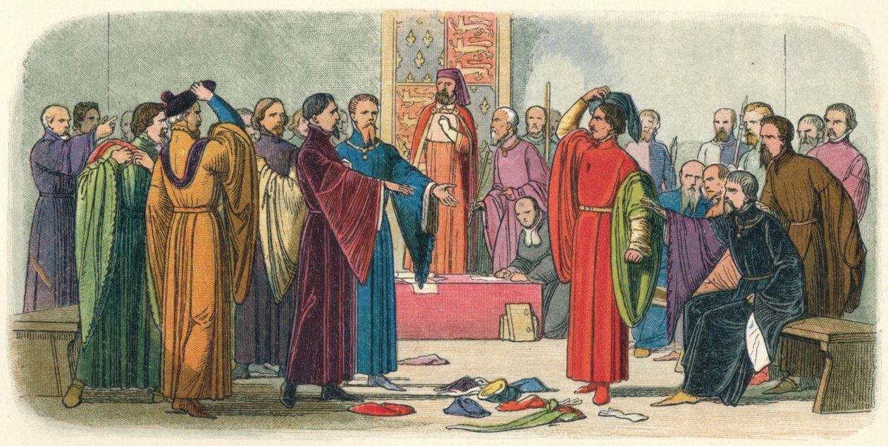 Albemarle a Fitzwalter si vyměňují vzdor, c. konec 14. století 18640 od James William Edmund Doyle