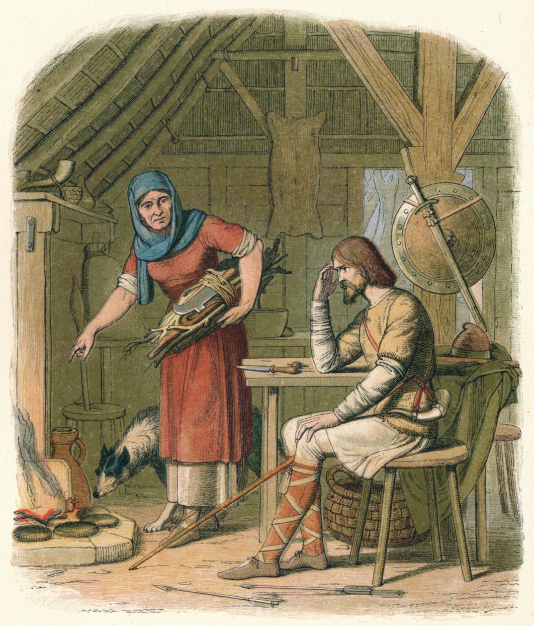 Alfred v chalupě v podzemí, c878 1864 od James William Edmund Doyle