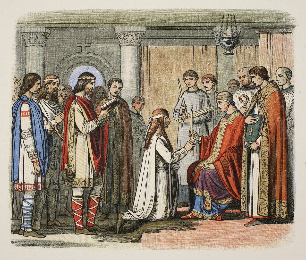 Křest krále Guthorma, 878 n. l., z anglické kroniky př. n. l. 55 až 1485 n. l., hospoda. Londýn od James William Edmund Doyle