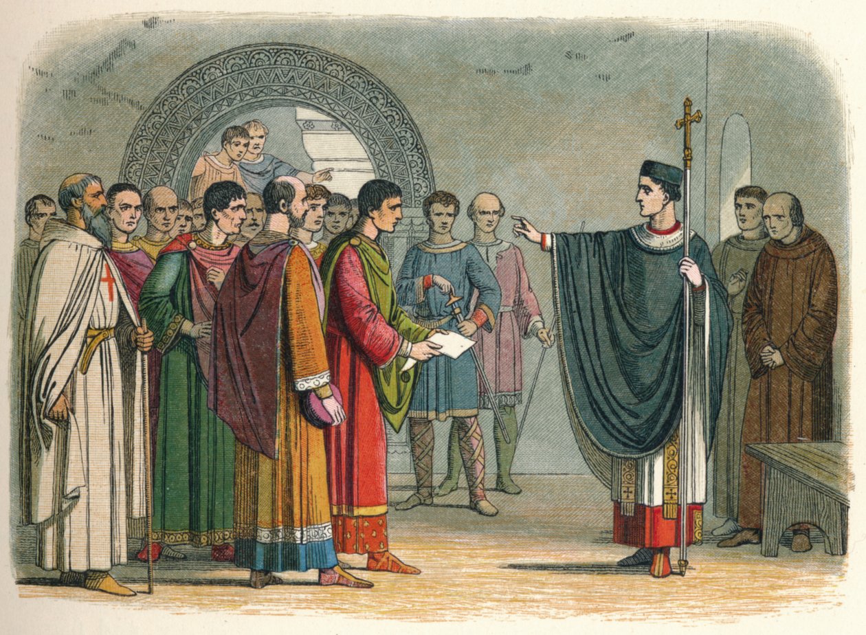 Becket zakazuje hraběti z Leicesteru, aby nad ním vynesl rozsudek, 1162 1864 od James William Edmund Doyle