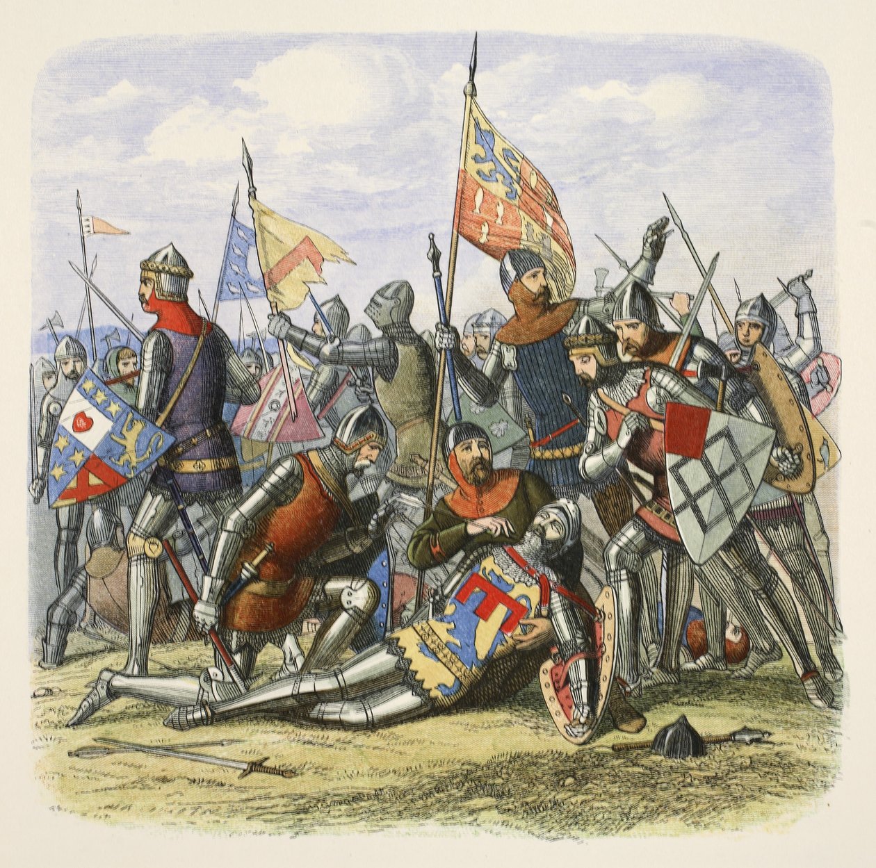 Death of Hotspur, Sir Henry Percy, od A Chronicle of England BC 55 do AD 1485, pub. Londýn, 1863 od James William Edmund Doyle