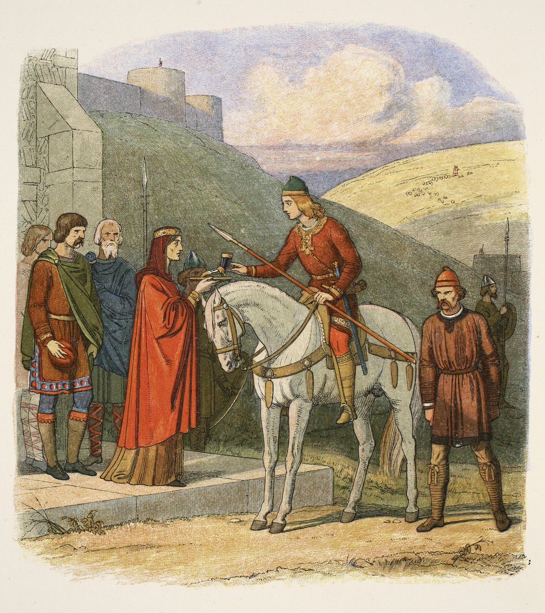Edward zavražděn v Corfe, 18. března 978, od A Chronicle of England BC 55 do AD 1485, pub. Londýn, 1863 od James William Edmund Doyle