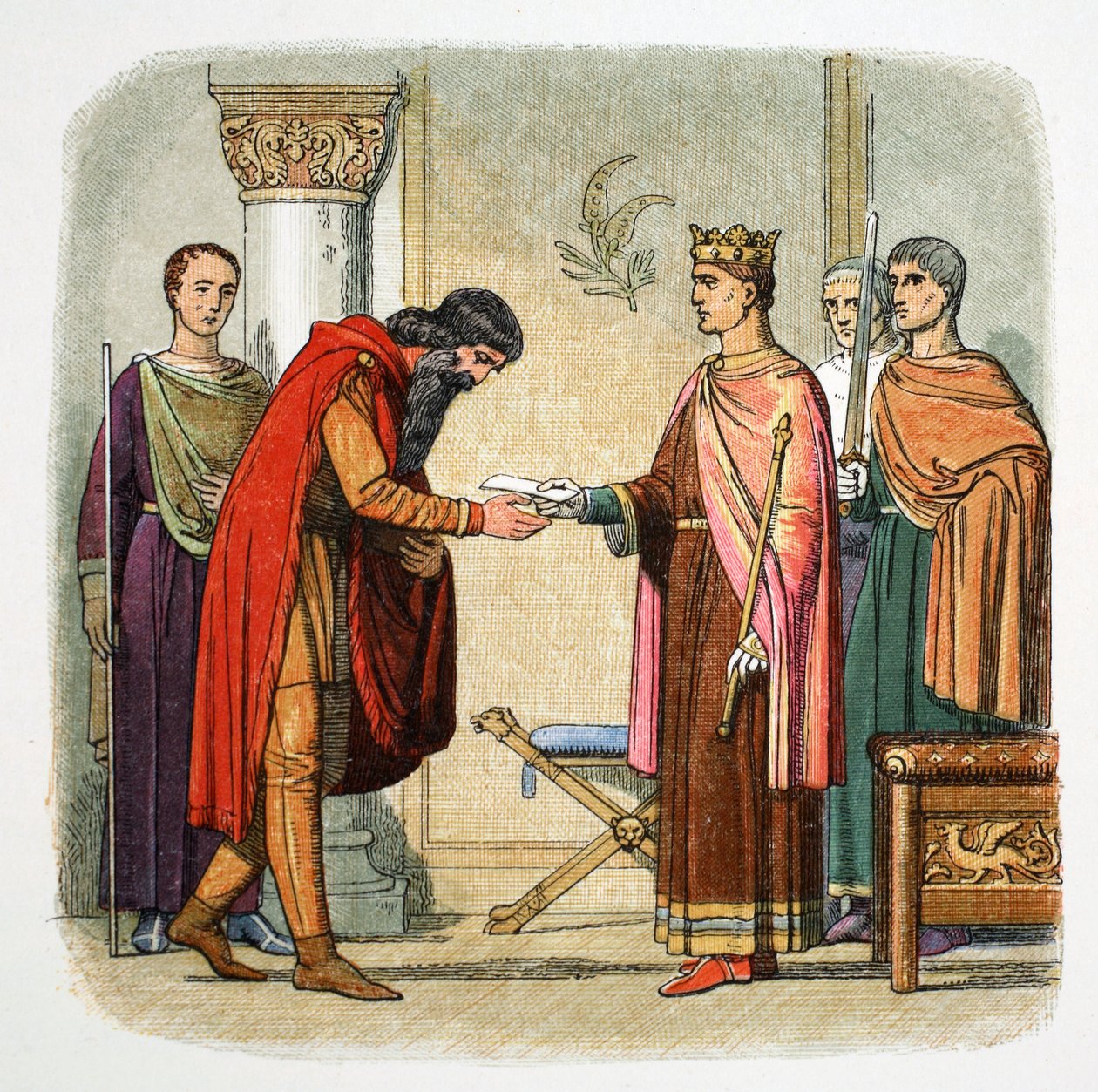 Jindřich II. z Anglie zmocňuje Dermot MacMorrough k vybírání sil, 1170 1864 od James William Edmund Doyle