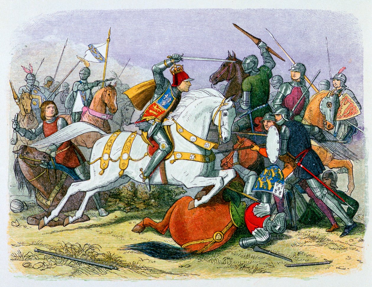 Ilustrace Richarda III. v bitvě u Bosworthu, 19. století od James William Edmund Doyle