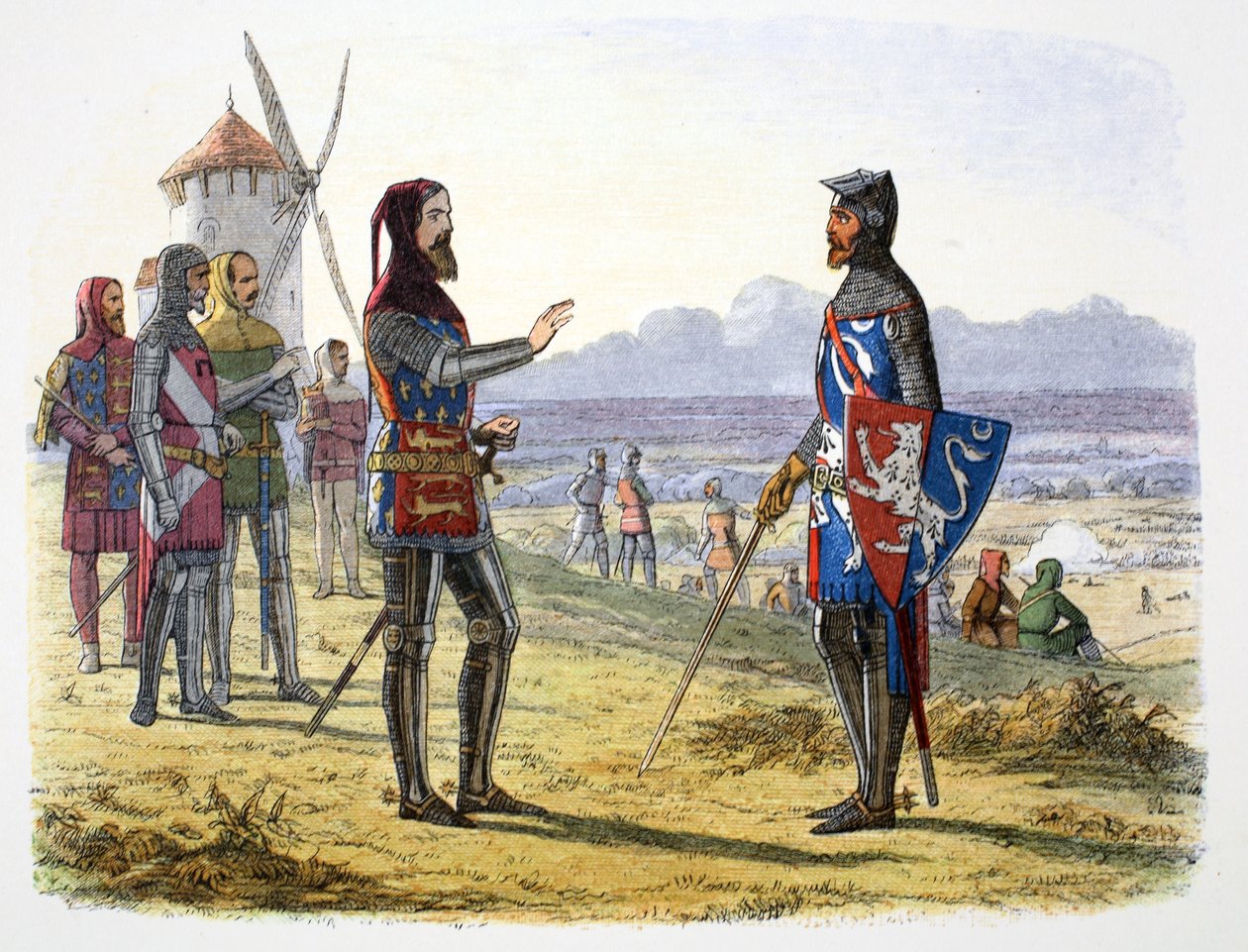 Král Edward III odmítá pomoc svému synovi v bitvě u Crecy, Francie, 1346 1864 od James William Edmund Doyle