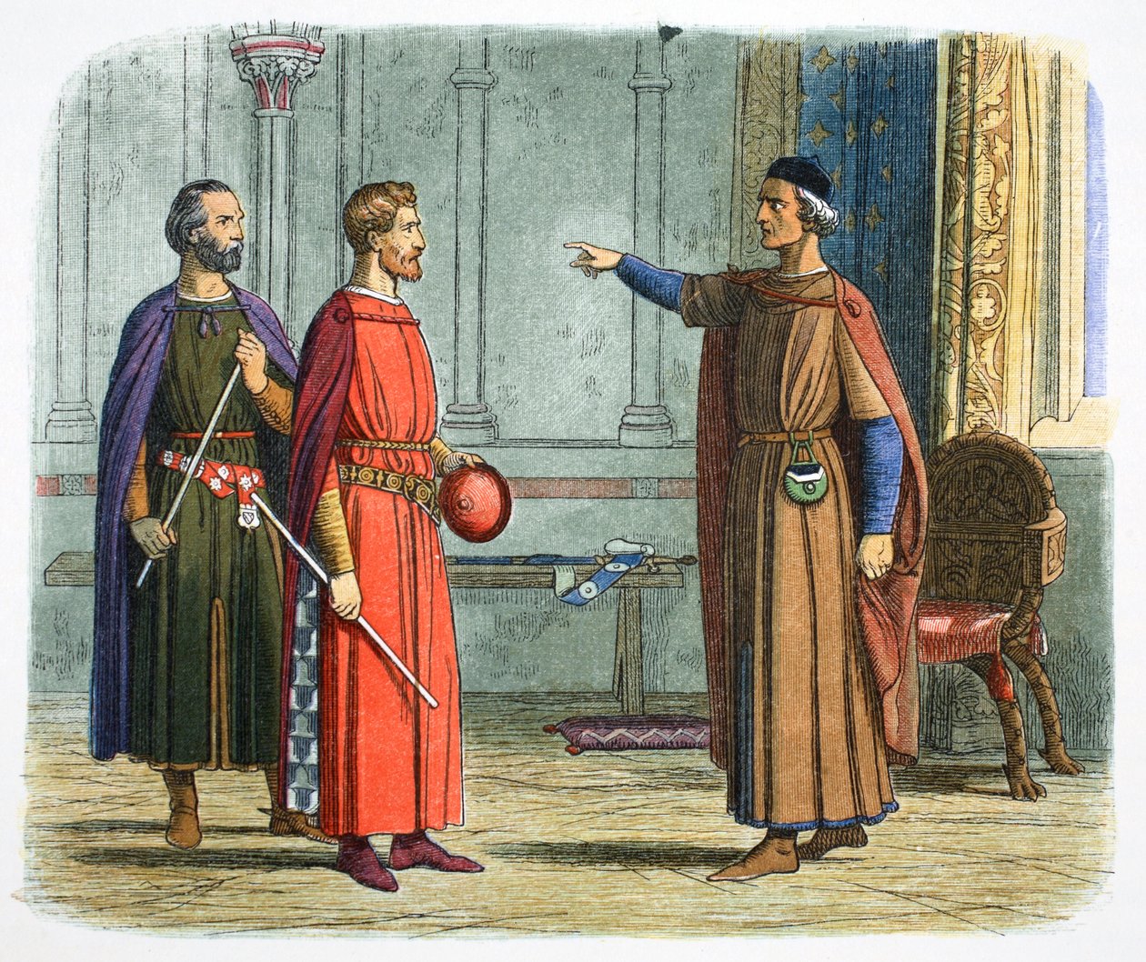 Král Edward I. ohrožuje lorda maršála, 1297 1864. od James William Edmund Doyle
