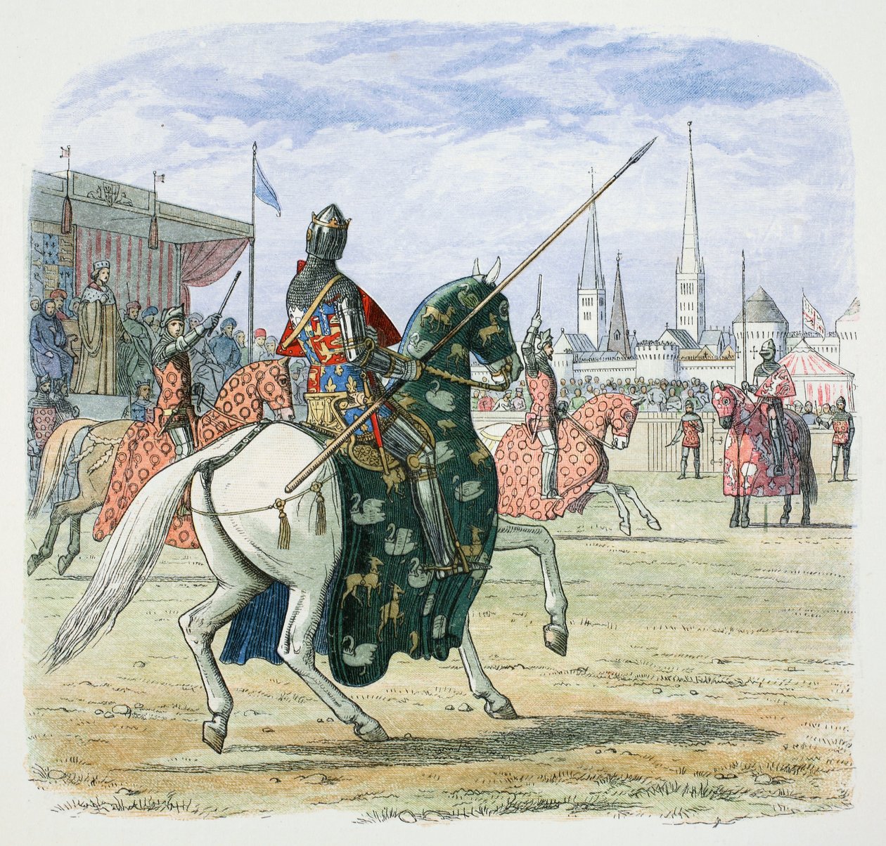 Král Richard II zastaví souboj mezi vévody z Herefordu a Norfolku, 1398 1864 od James William Edmund Doyle