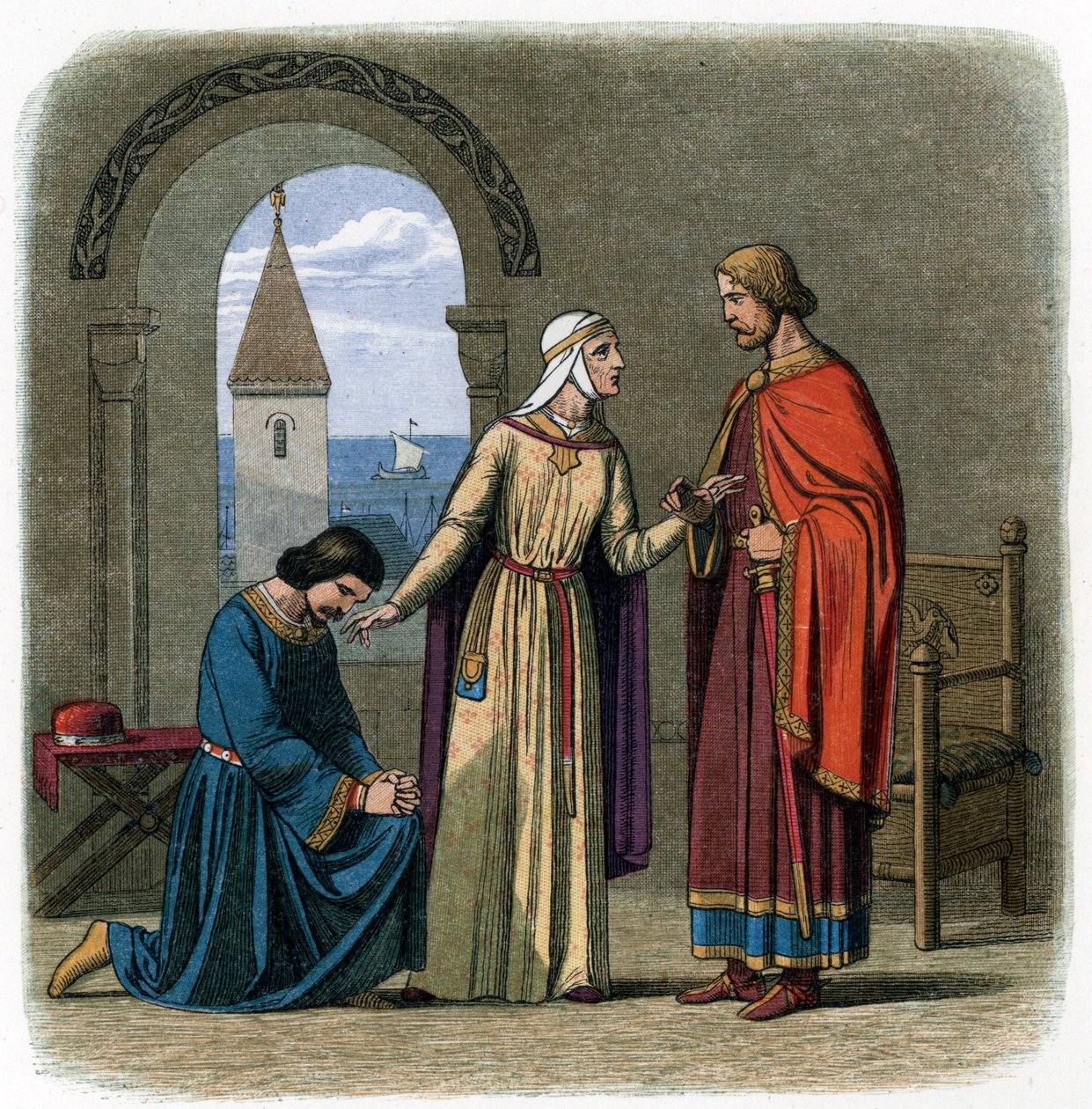 Na radu své matky, Eleonory Akvitánské, král Richard I od James William Edmund Doyle