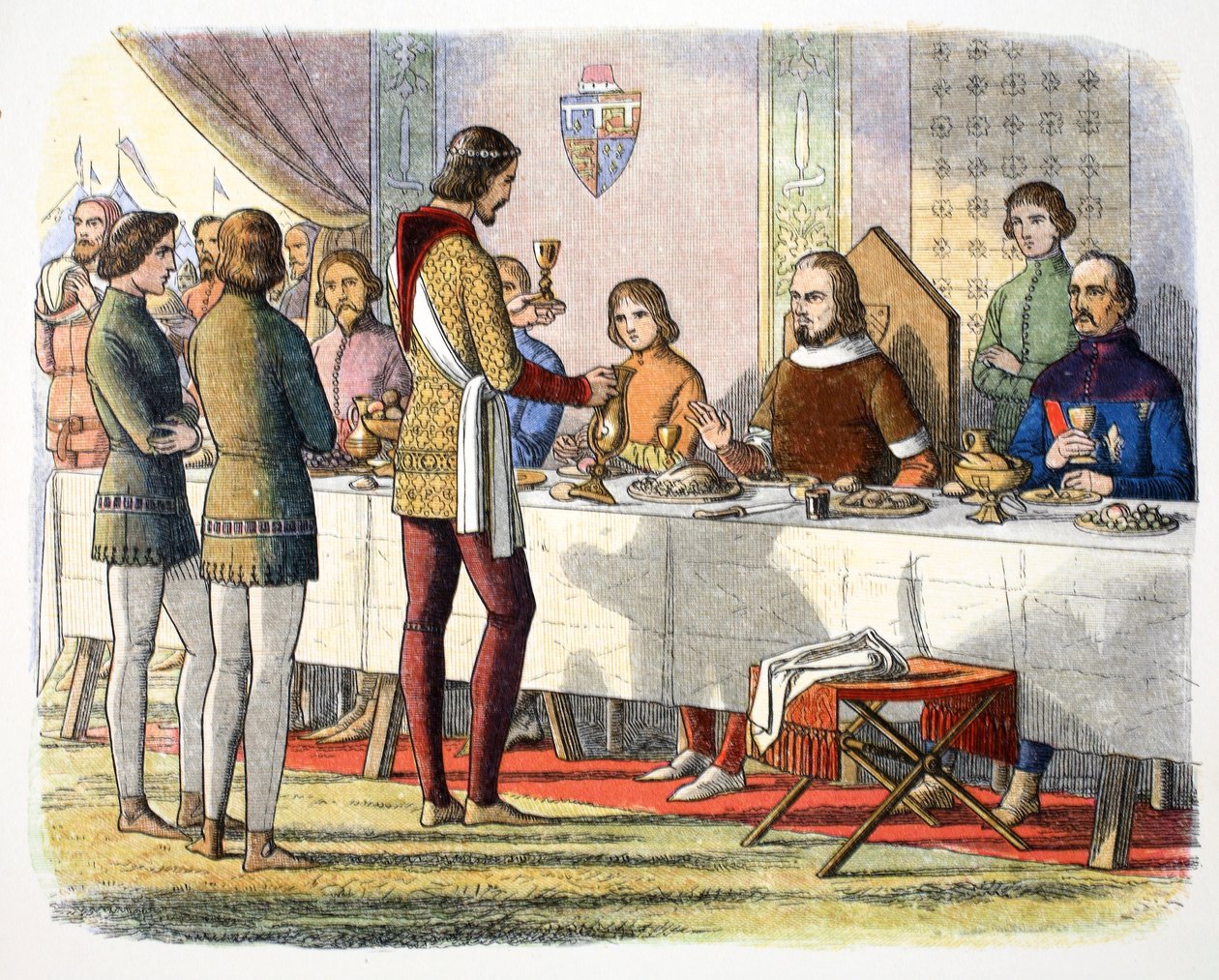 Princ Edward slouží Janu z Artois u stolu poté, co ho porazil v Poitiers, 1356 1864 od James William Edmund Doyle