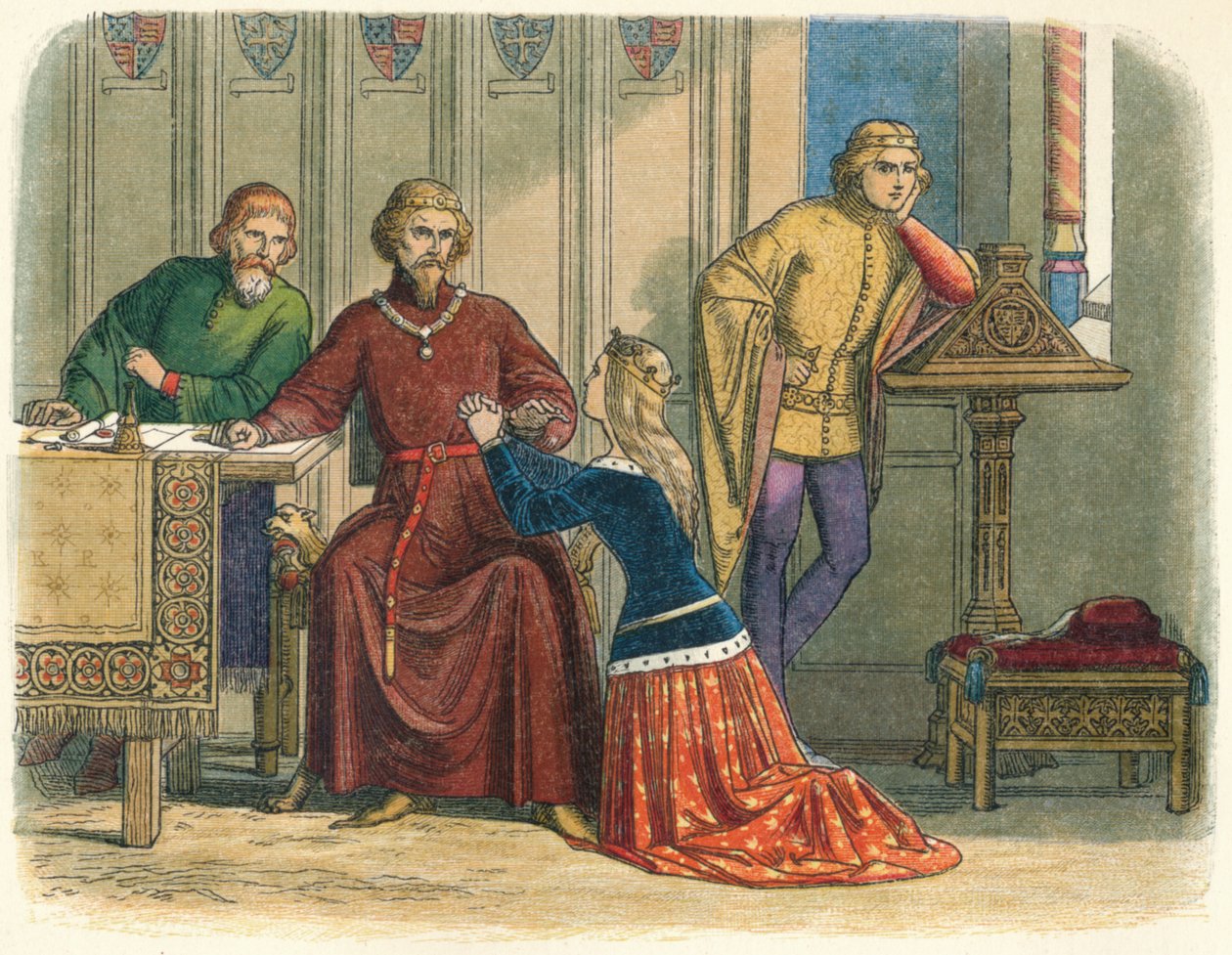 Královna Anna se přimlouvá u sira Simona Burleyho, 1388 1864 od James William Edmund Doyle