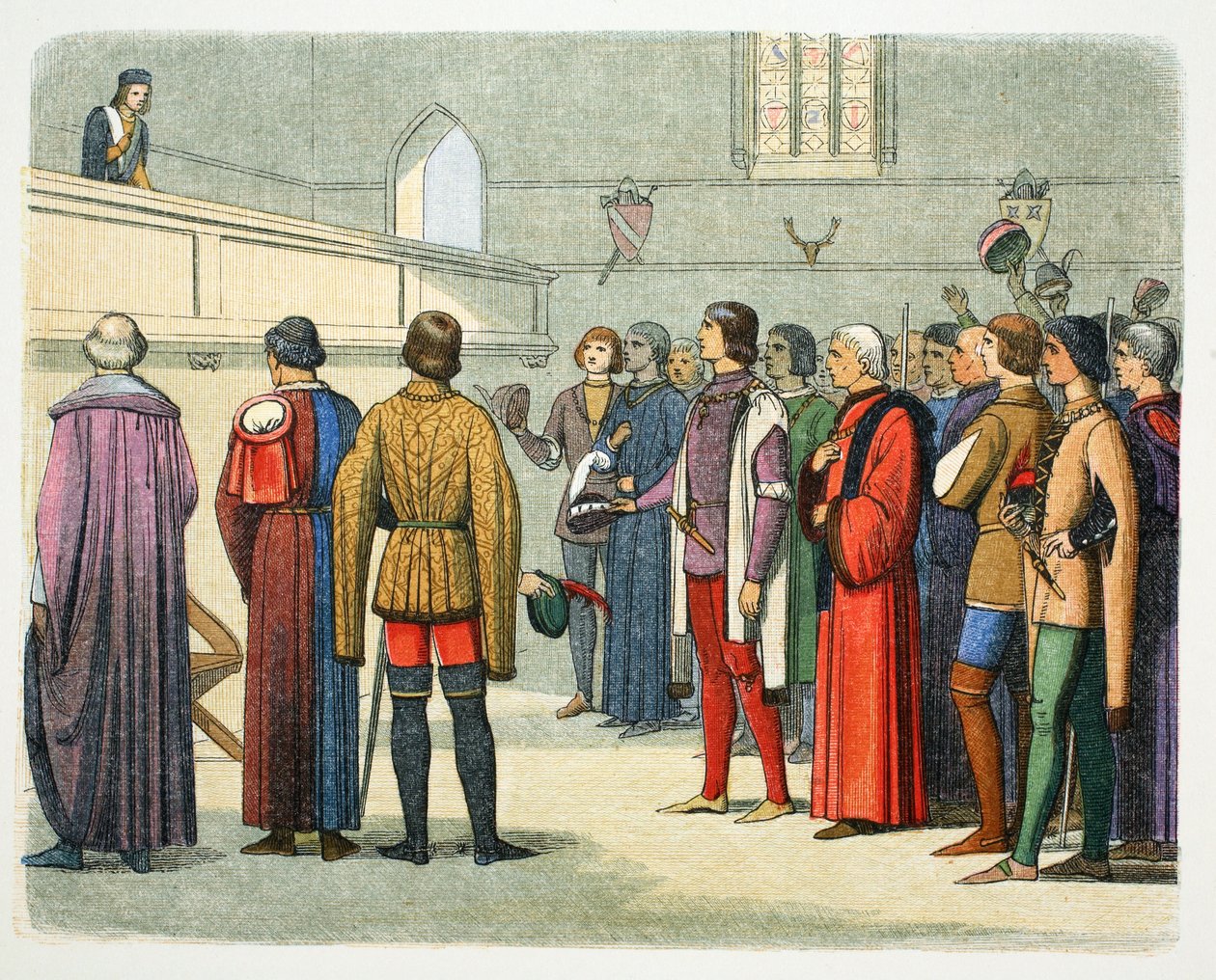 Richard, vévoda z Gloucesteru pozván, aby převzal korunu, 1483 1864 od James William Edmund Doyle