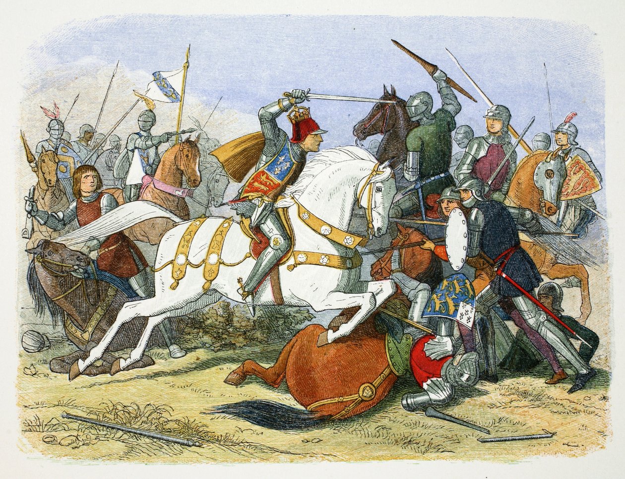 Richard III z Anglie v bitvě u Bosworth Field, Leicestershire, 1485 1864 od James William Edmund Doyle