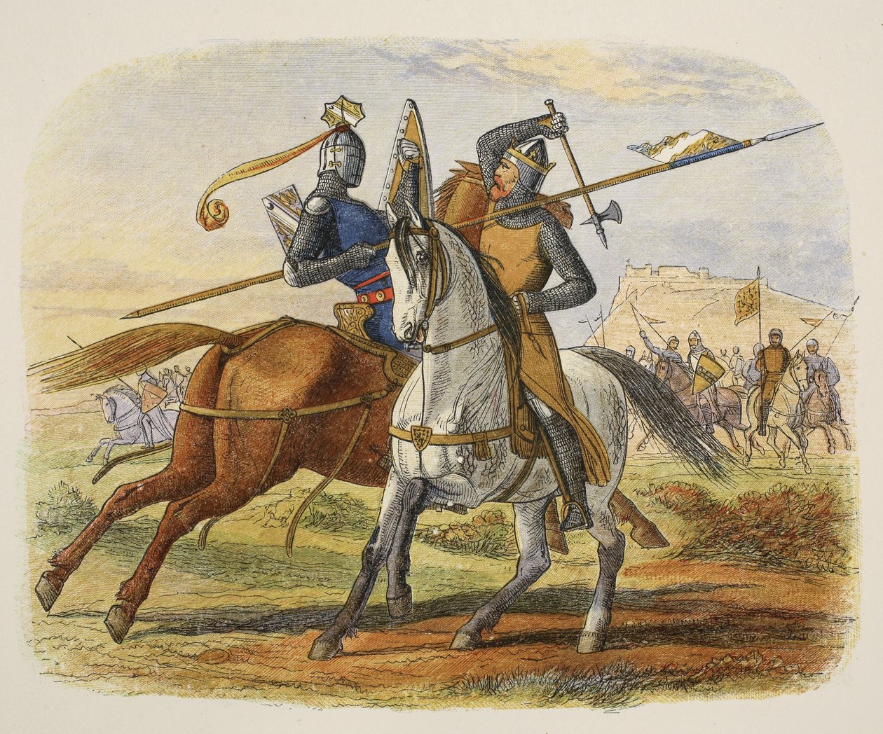 Sir Robert Bruce zabíjí sira Henryho Bohuna, od A Chronicle of England BC 55 do AD 1485, pub. Londýn, 1863 od James William Edmund Doyle