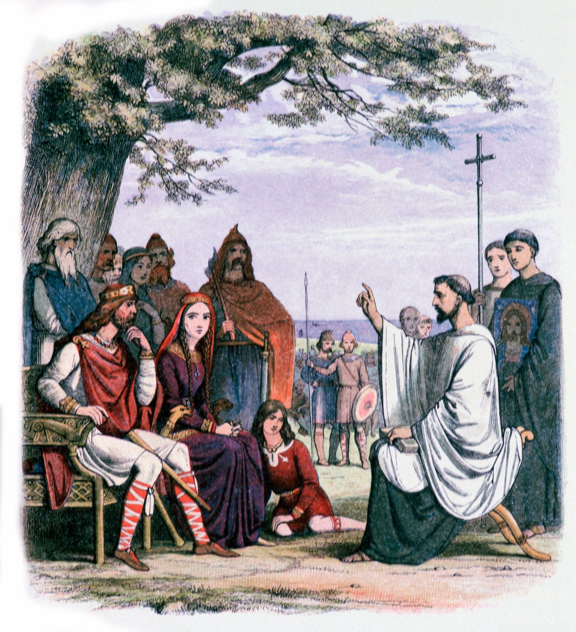 Svatý Augustin káže králi Ethelbertovi a královně Bertě, 19. století od James William Edmund Doyle