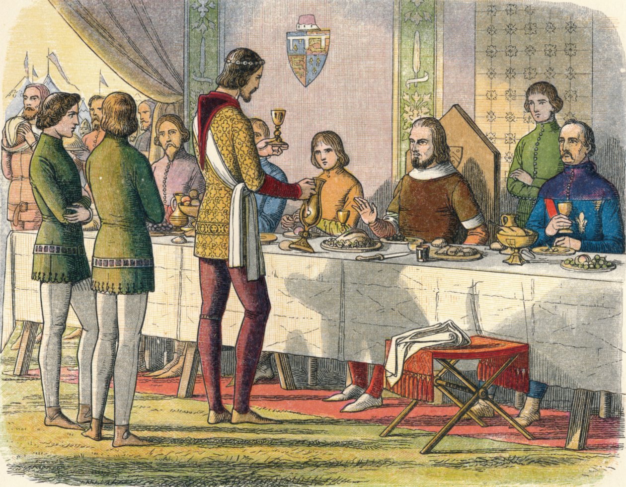 Princ slouží králi Johnovi u stolu, 1356 1864 od James William Edmund Doyle
