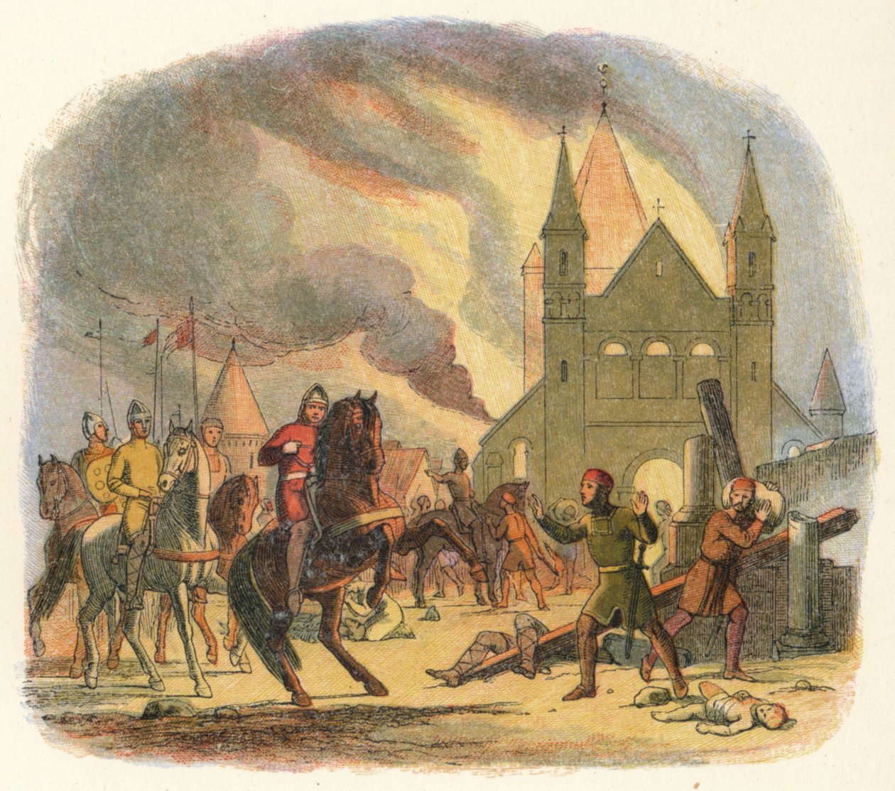 William utrpí smrtelné zranění v Mantes, 1087 1864 od James William Edmund Doyle