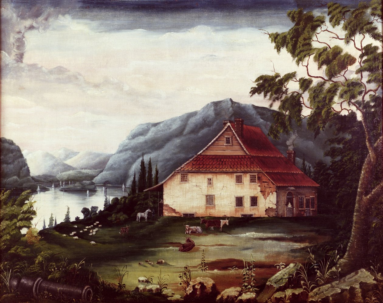 Sídlo Washingtonu v Newburghu na řece Hudson v roce 1775 od James William Fosdick