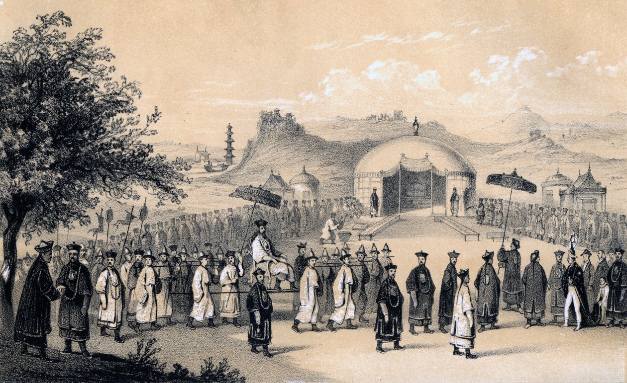Přístup čínského císaře k přijetí britského velvyslance, 1847 od James William Giles