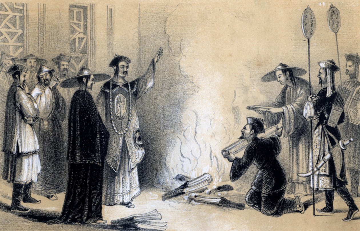 Pálení čínských knih, 3. století před naším letopočtem, 1847 od James William Giles