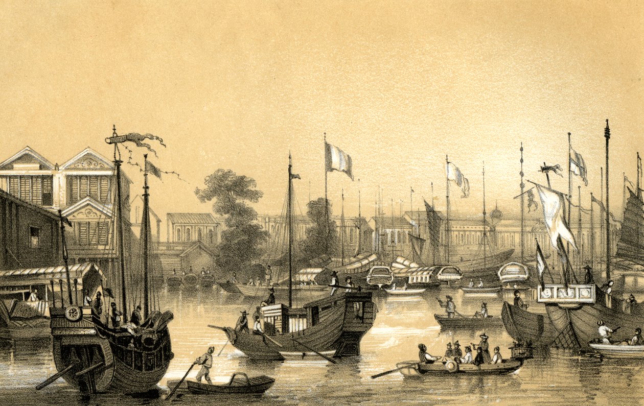 Anglické továrny v Kantonu, 1847 od James William Giles