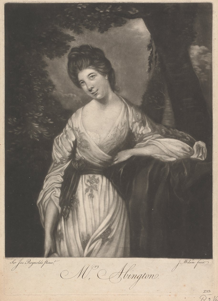 paní Frances Abington (rozená Barton) od James Wilson