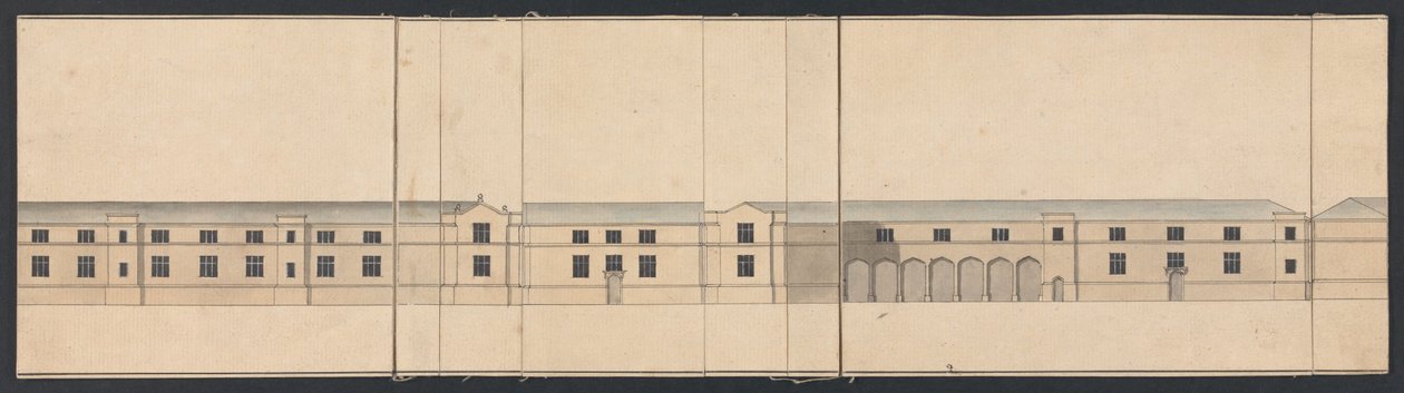 Cobham Hall, Kent: nárys stájí od James Wyatt