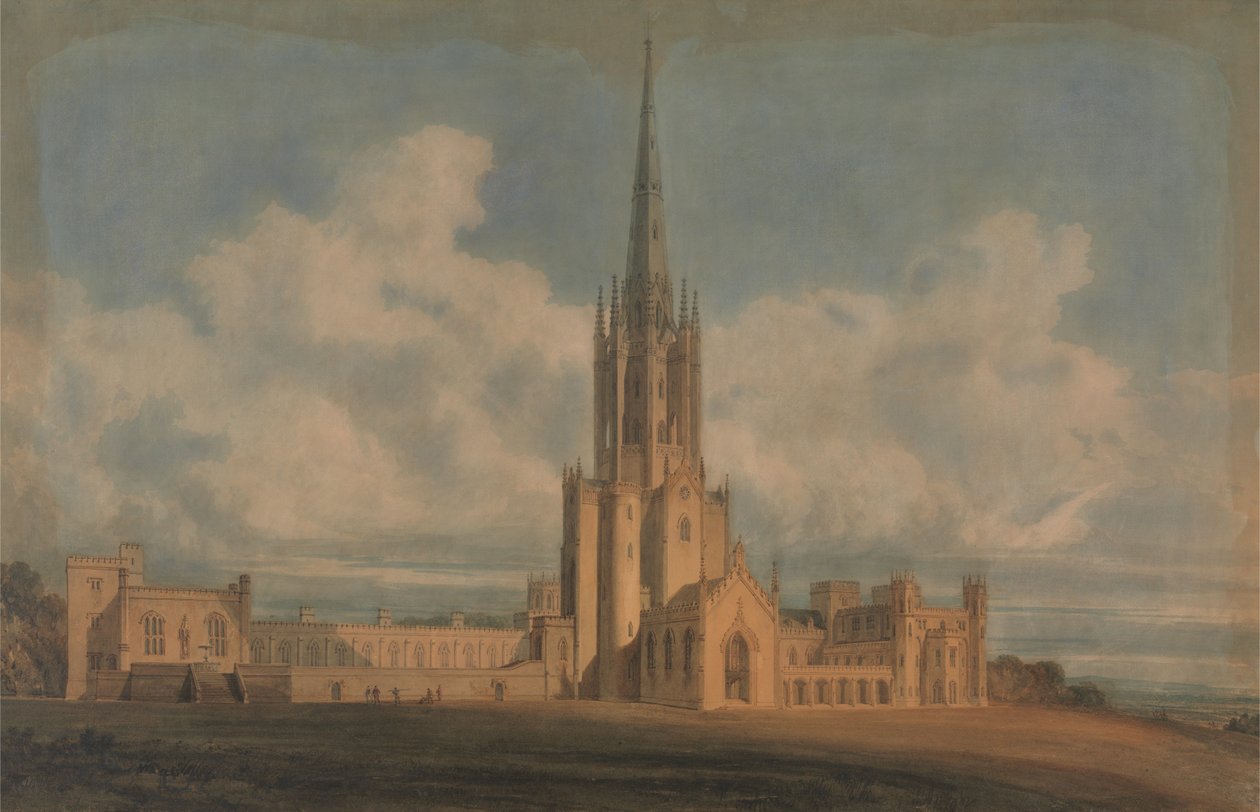 Návrh projektu pro Fonthill Abbey ve Wiltshire od James Wyatt