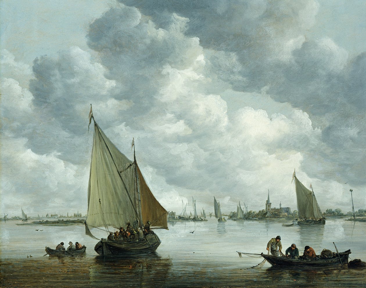 Rybářská loď v ústí řeky, 1655 od Jan Josephsz van Goyen