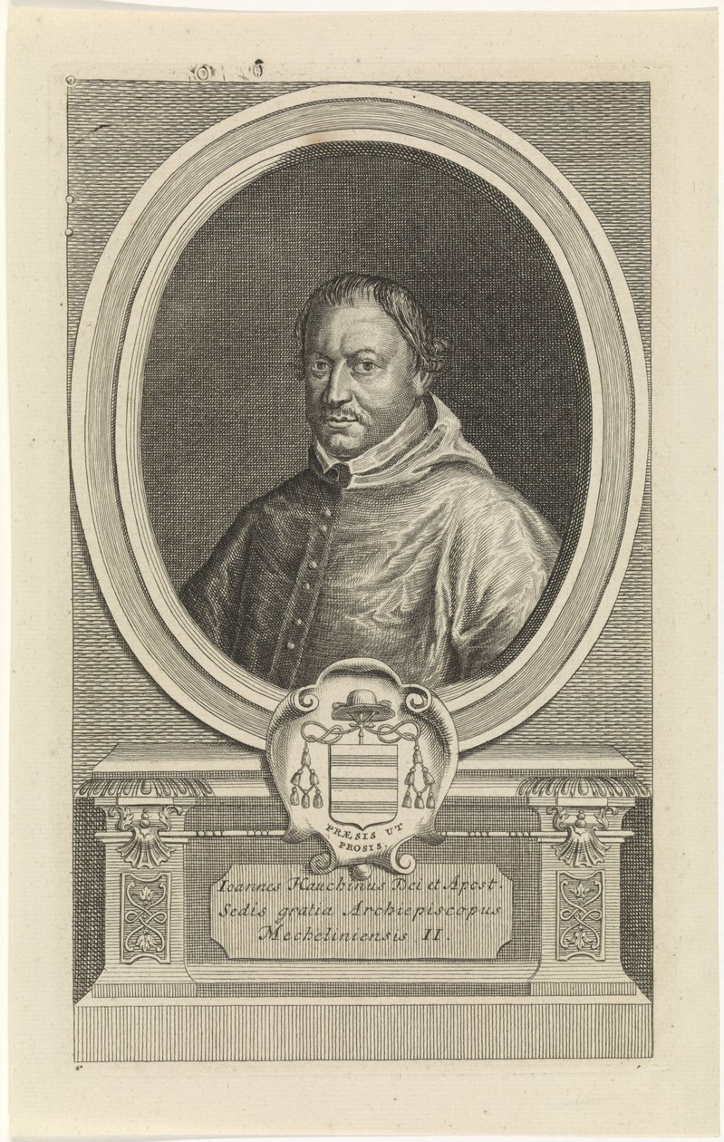 Portrét Joannese Hauchina vyryl Jan Baptist Jongelinck od Jan Baptist Jongelinck