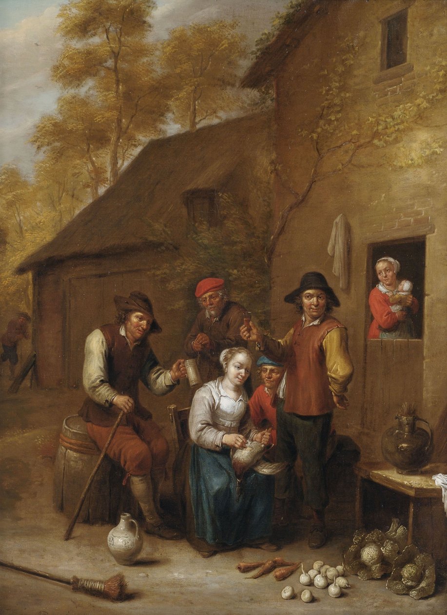 Zemědělci před domem od Jan Baptist Nollekens