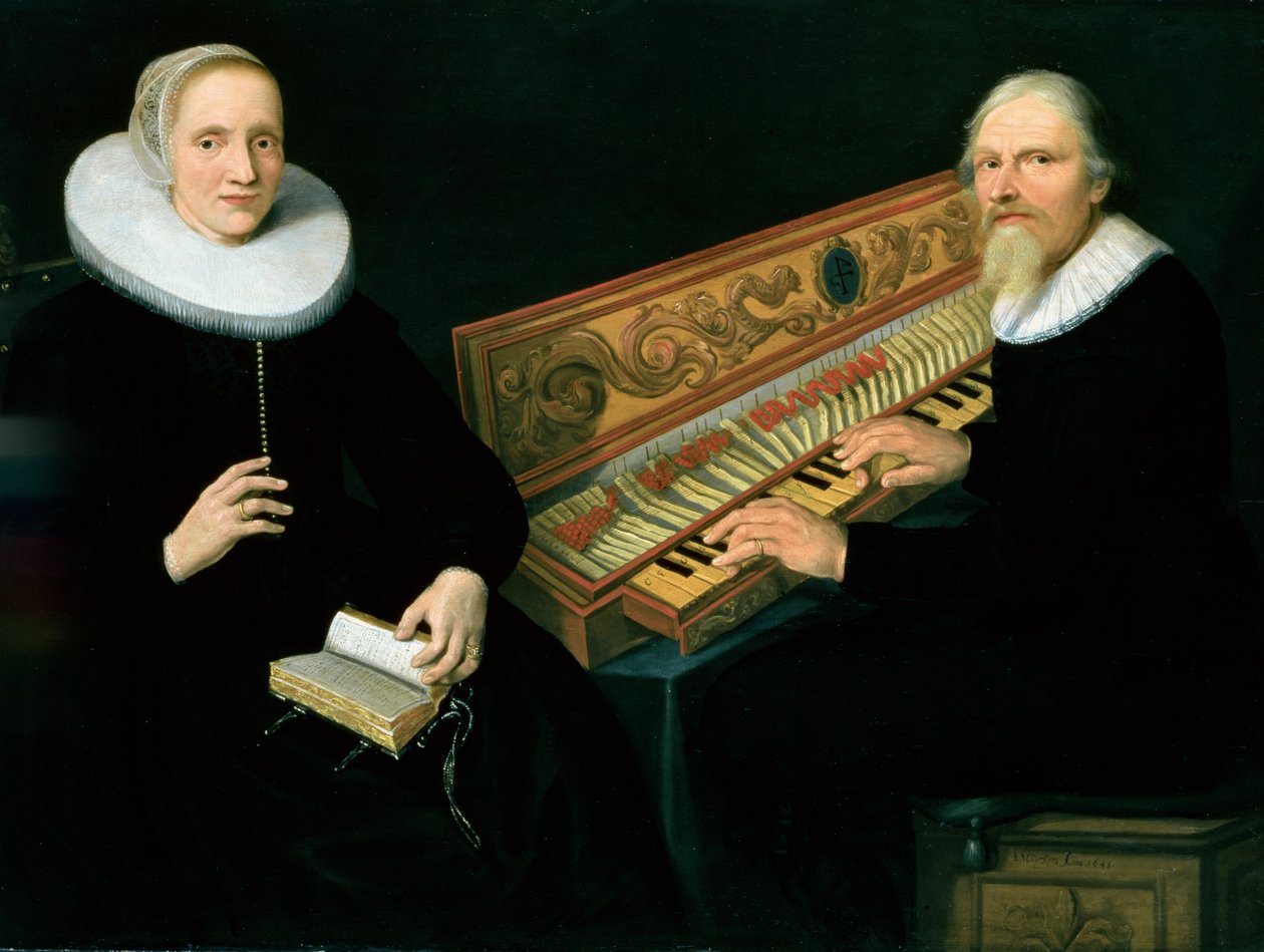 Pár u Clavichordu, 1648 (panel) od Jan Barendsz. Muyckens