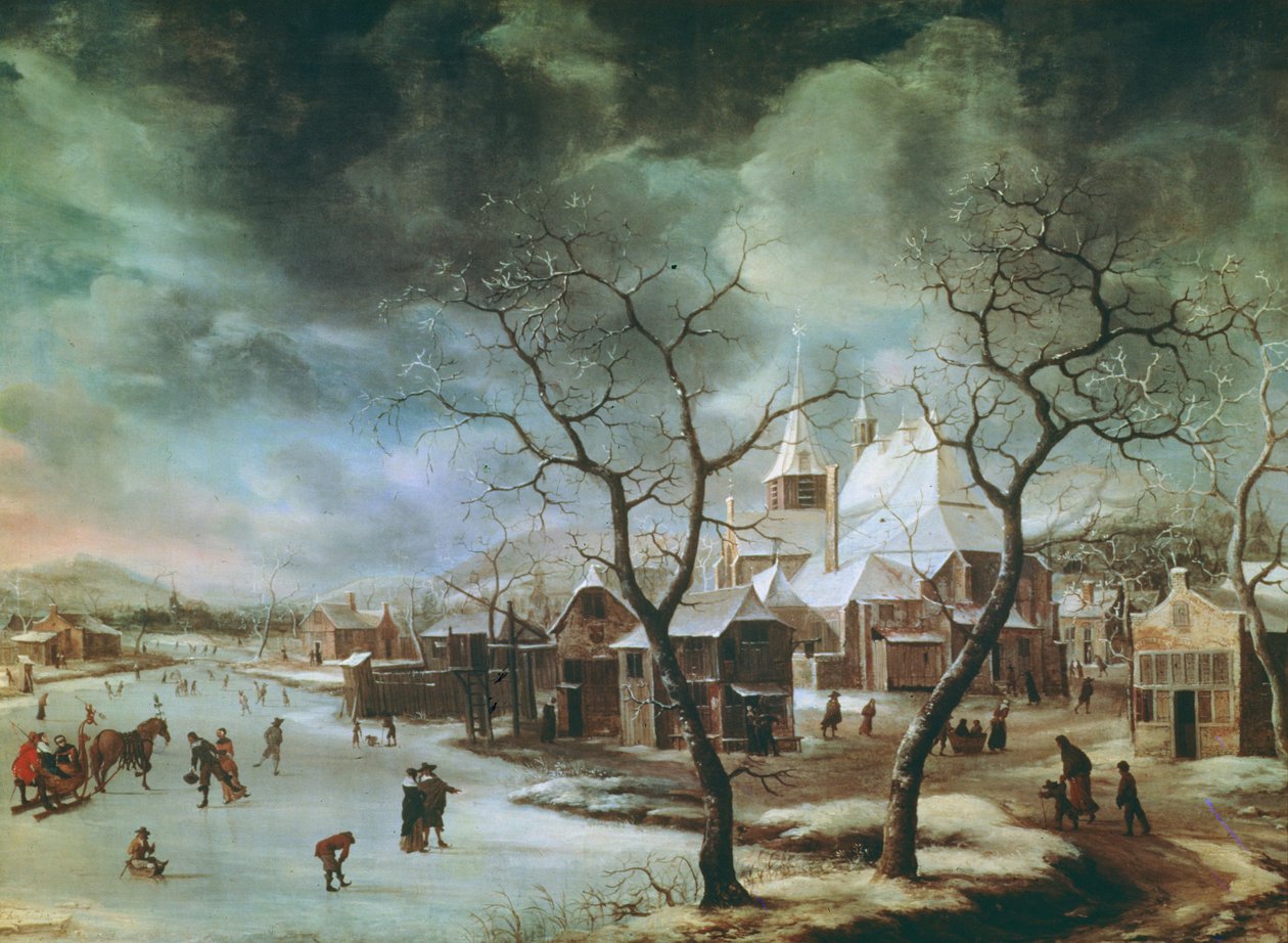 Zimní scéna (panel) od Jan Abrahamsz. Beerstraten