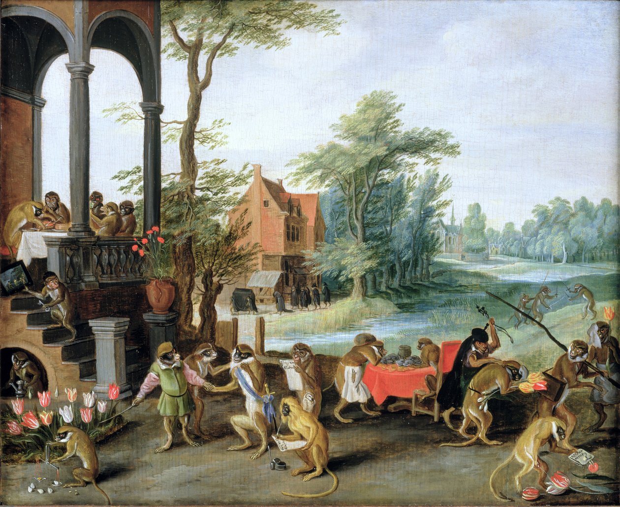 Satira bláznovství tulipánové mánie od Jan the Elder Brueghel