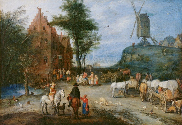Dorfstraße od Jan the Elder Brueghel