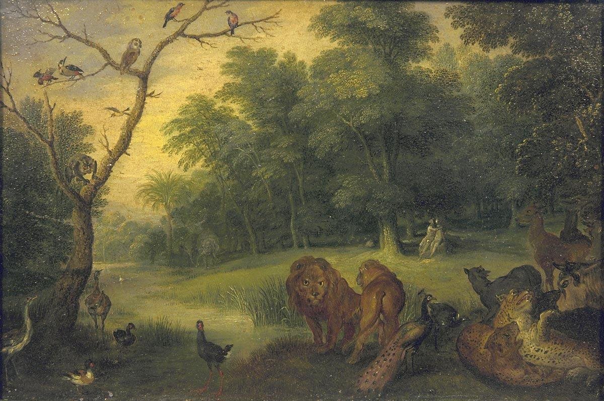 Ráj s pádem Adama a Evy od Jan the Elder Brueghel