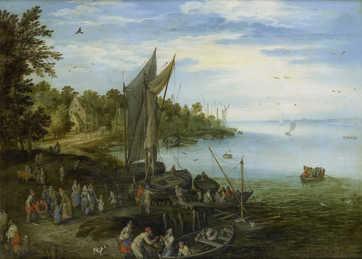 Nábřeží od Jan the Elder Brueghel