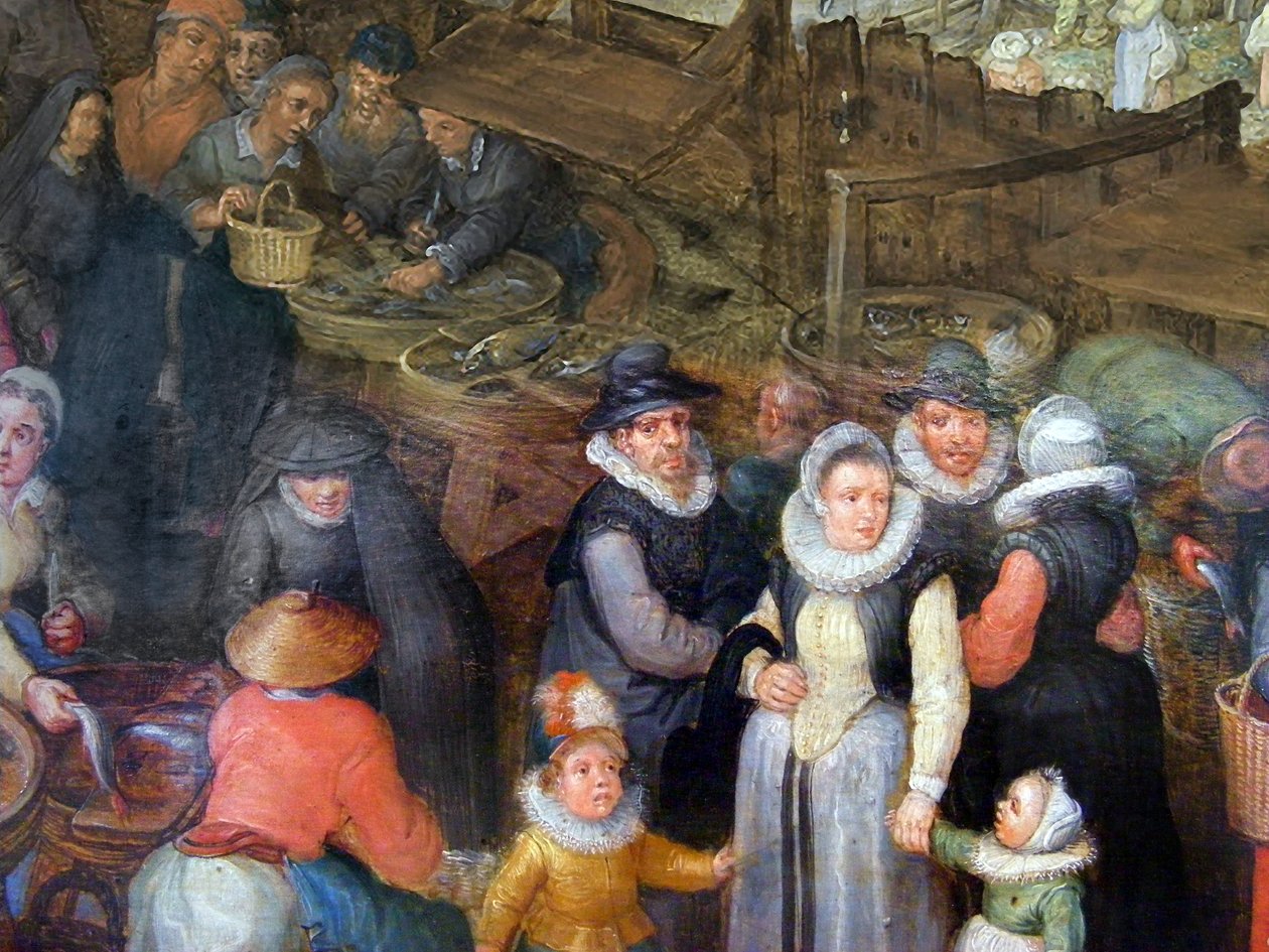 Velký rybí trh od Jan the Elder Brueghel